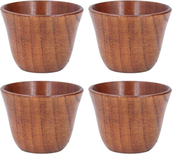 Set di tazze in legno 75 ml retro tazze in legno termo-isolanti per caffè birra tè latte