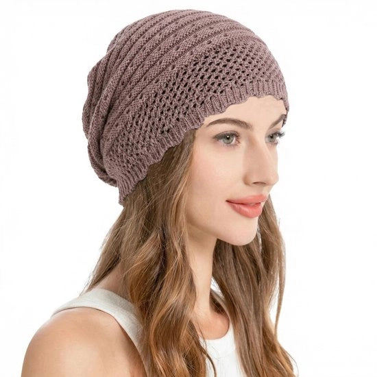 Cappello Slouchy Zoppa - Larghezza di Cappuccio 54-56cm - Fatto a Maglia - Comfortevole - Realizzato a Mano - Peso Leggero