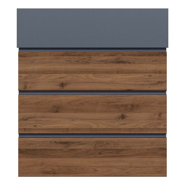 Toboli Cassetta postale con porta giornale, antracite e legno V63 montaggio a parete