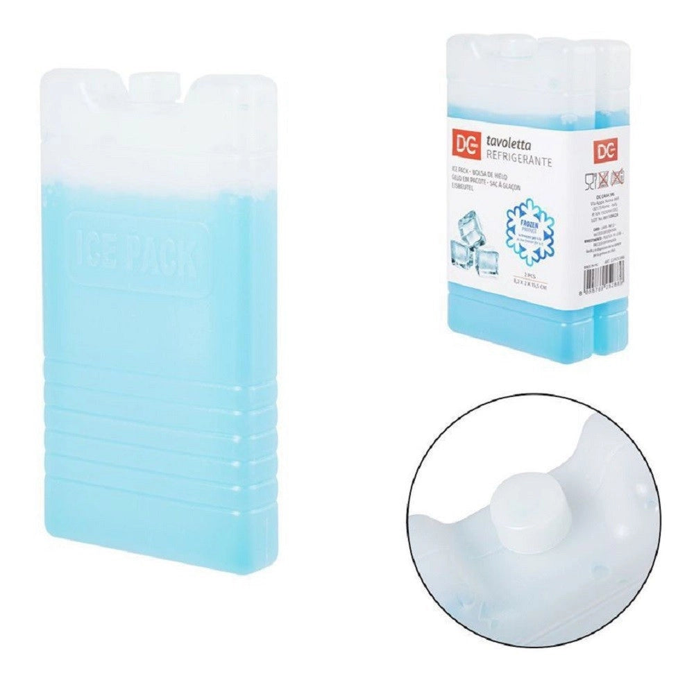 Trade Shop - Set 2 Pz Tavoletta Refrigerante 8.2x2x15.5 Cm Trasparente Borse Termiche 0225400 -