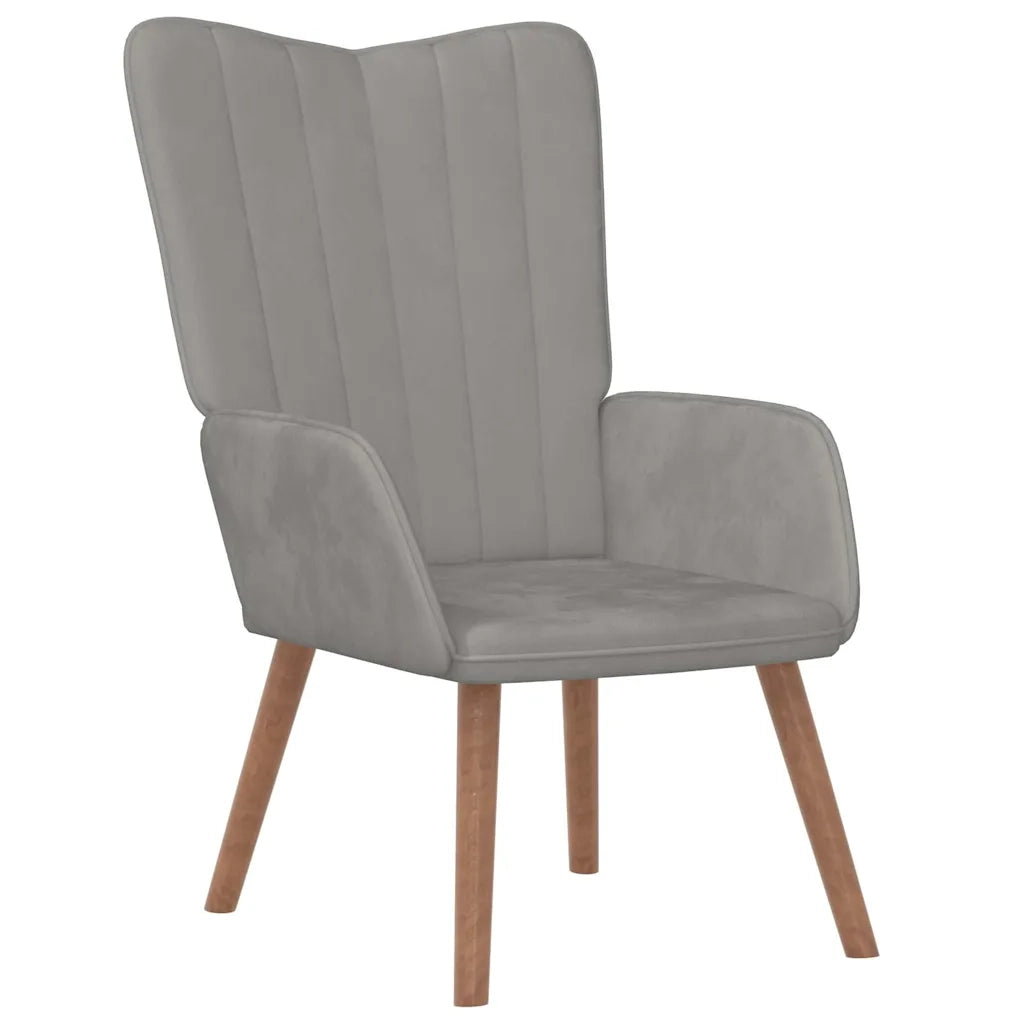 Divano Sedia-Poltrona Relax Grigio Chiaro in Velluto 496047