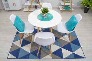 Set da pranzo Valora | Tavolo rotondo bianco KOVA da 80 cm + 4 sedie bianche OSAKA