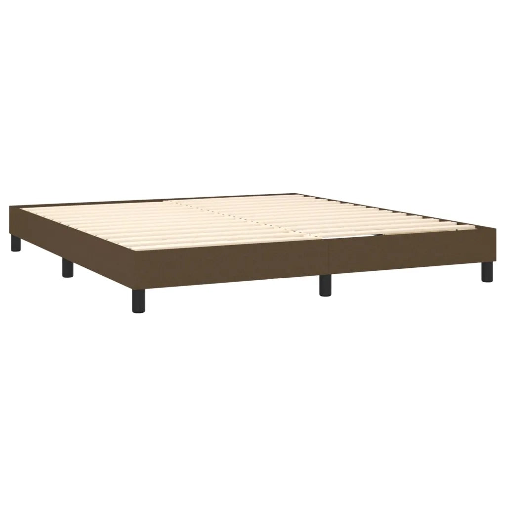 Giroletto a Molle con Materasso Marrone Scuro 160x200cm Tessuto 3140068
