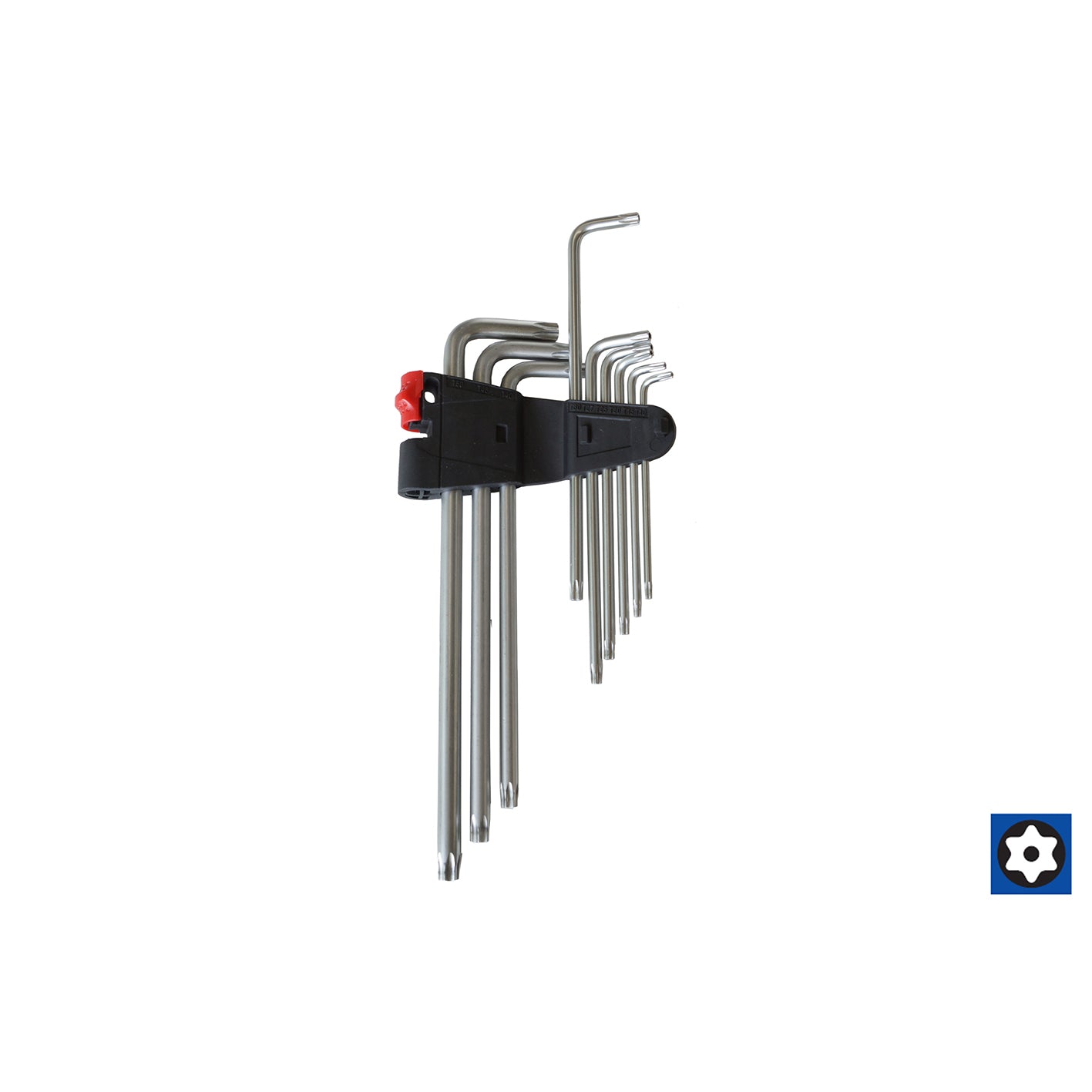 Chiavi Torx foro centrale Resistorx Lunghe TX10 - TX50 in Acciaio 9 pz Masidef