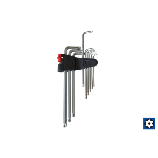 Chiavi Torx foro centrale Resistorx Lunghe TX10 - TX50 in Acciaio 9 pz Masidef