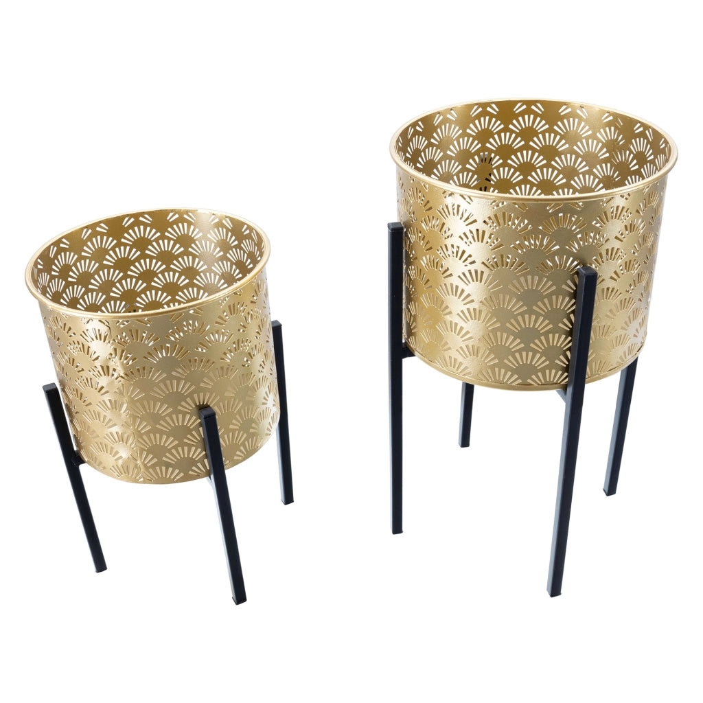 Timna, Vaso set 2 Vasi, Portavasi Rimovibili, oro