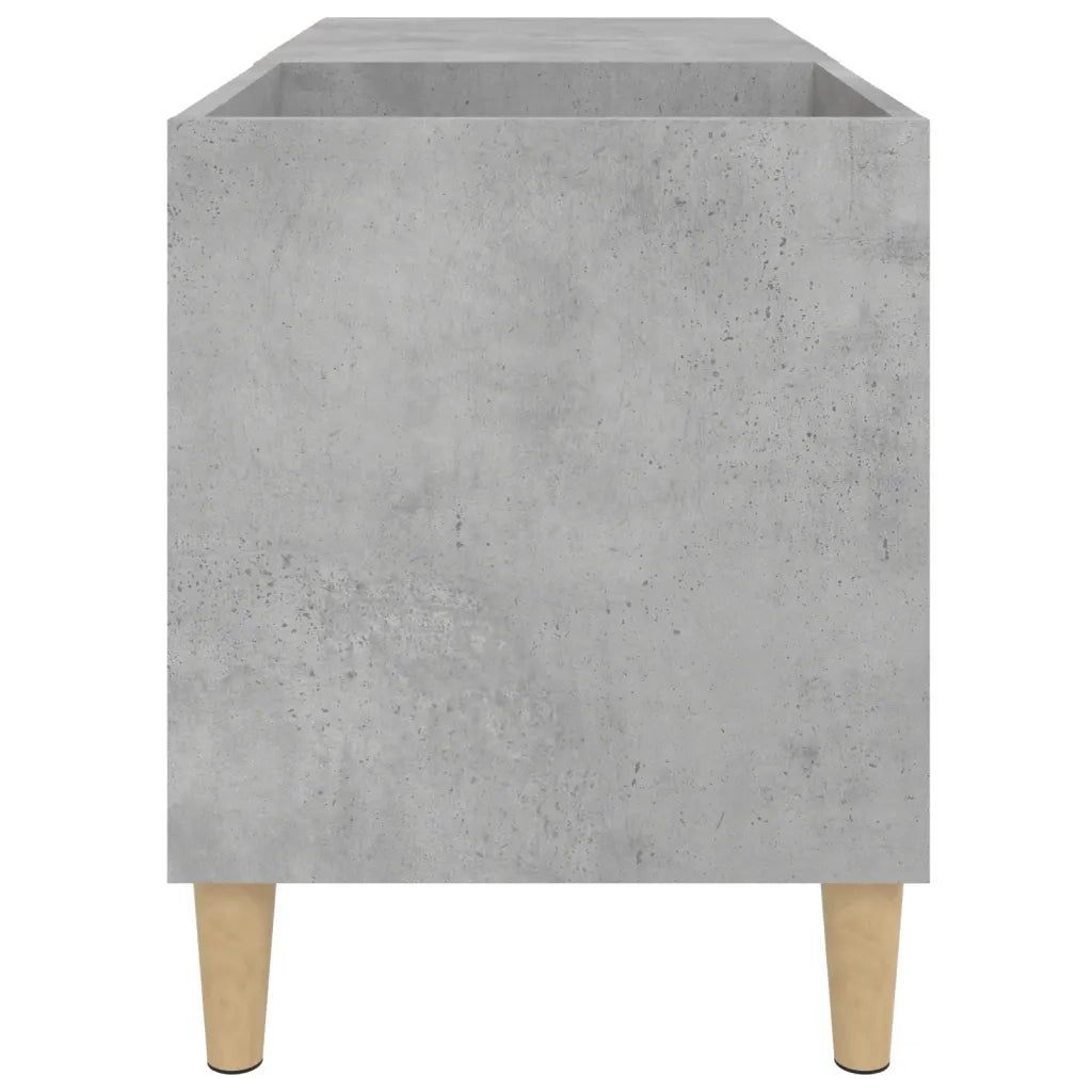 Mobile porta dischi pratico e classico 84 x 38 x 48 cm stile contemporaneo contenitore in legno grigio cemento 02_0049198