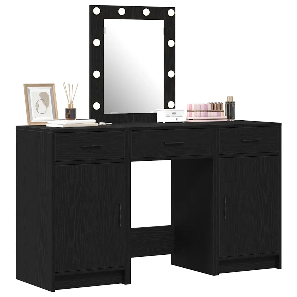 Toeletta | Tavolo da Trucco Nero 50 x 41 x 135 cm Legno multistrato