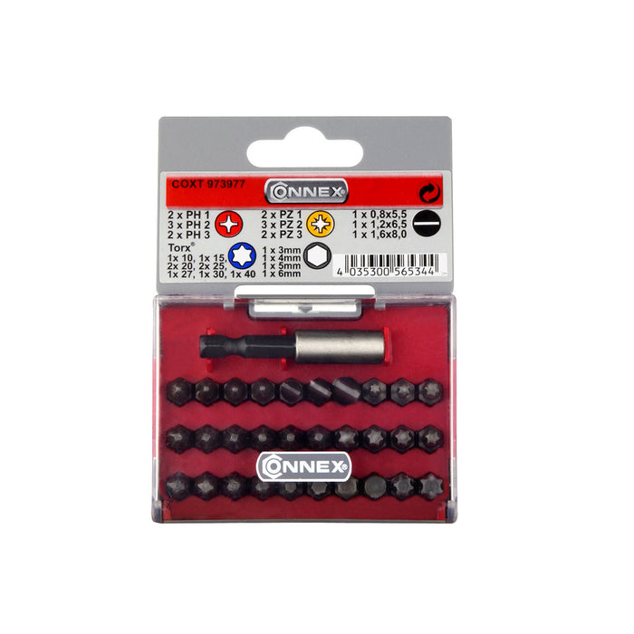 Set Inserti Punte Torx Esagonali Croce Taglio con Supporto magnetico 31 Pz