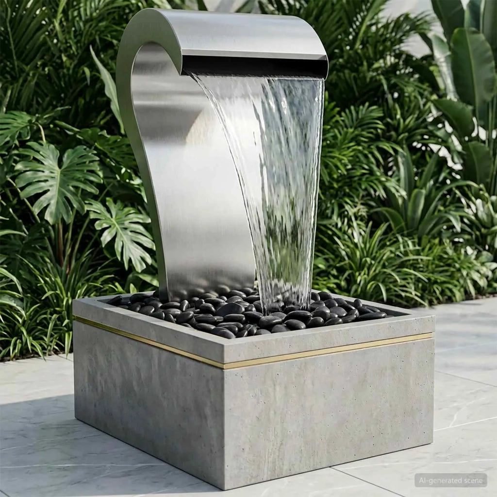 Cascata da Giardino Acciaio Inox 304 54,5 x 34 x 83 cm Argento 42040591