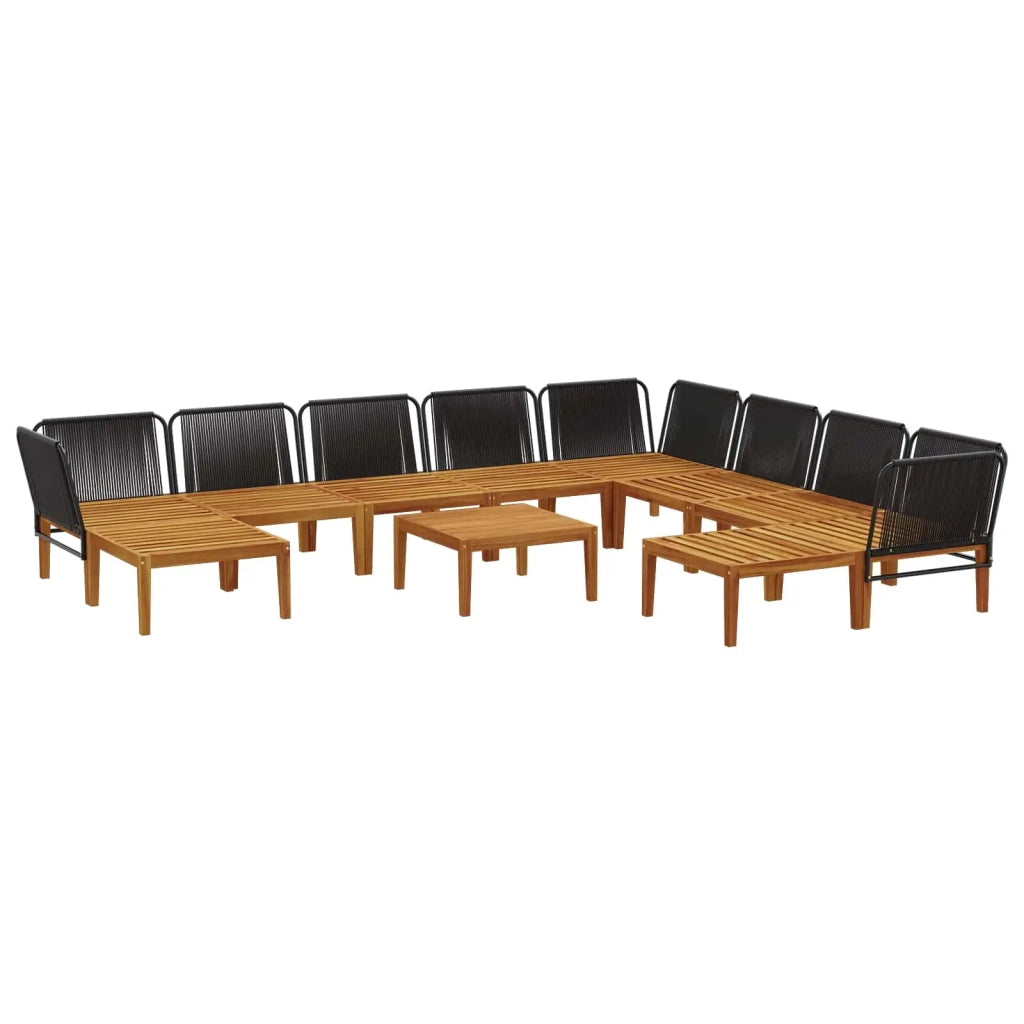11 pcs Legno massiccio di acacia e corda Naturale 3407723