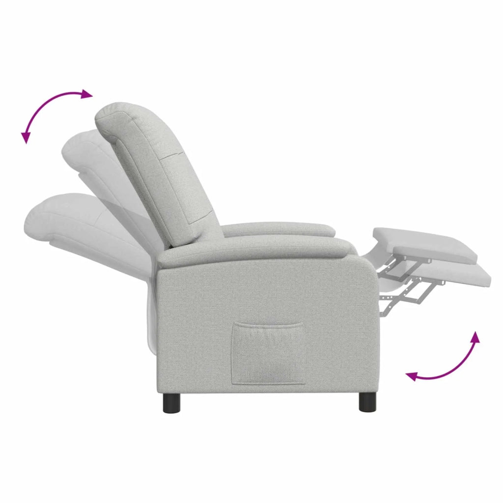 Divano Sedia-Poltrona reclinabile Grigio Nuvola Tessuto 346325