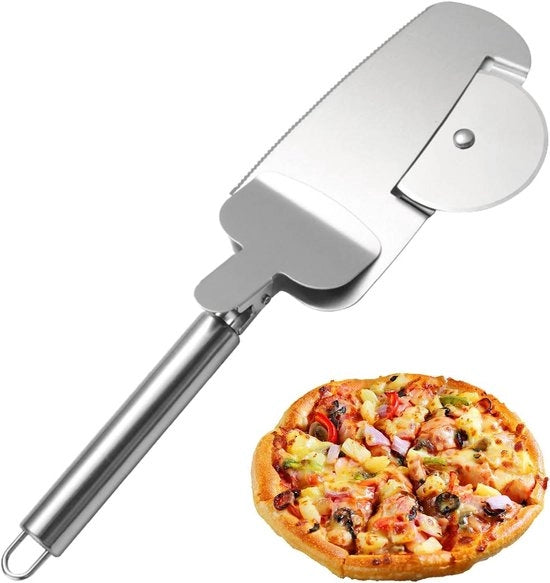 Pizzasnijder e schep 3 in 1 in acciaio inossidabile per pizza, torta e waffle - Assistente cucina multifunzionale
