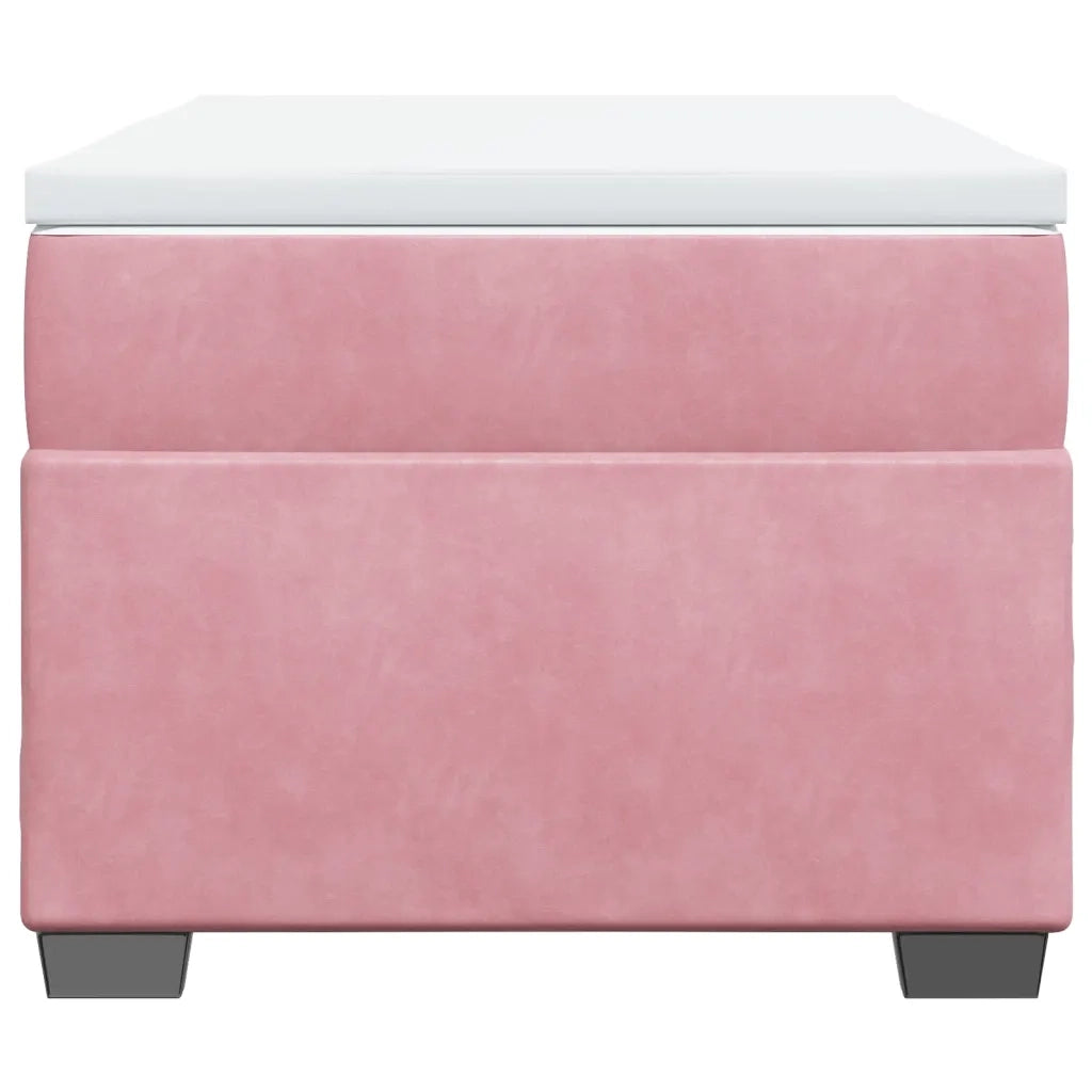 Giroletto a Molle con Materasso Rosa 90x190 cm in Velluto