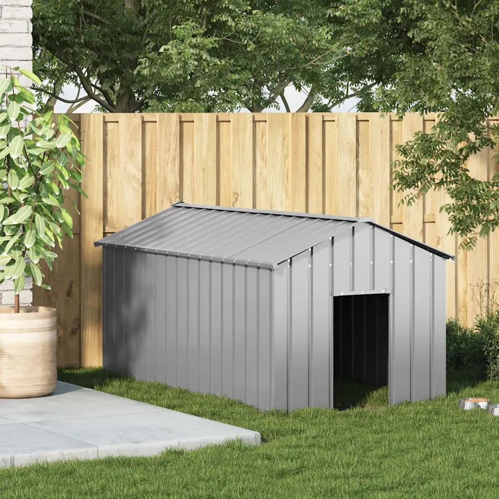 Casetta per Cani con Tetto 114x202x101 cm Acciaio Zincato 4100922