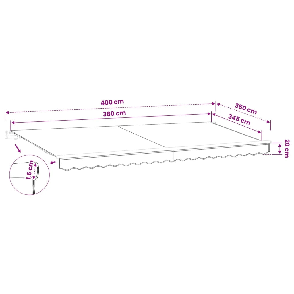 Telo di ricambio per tenda da sole Beige 380 x 345 cm 42000561