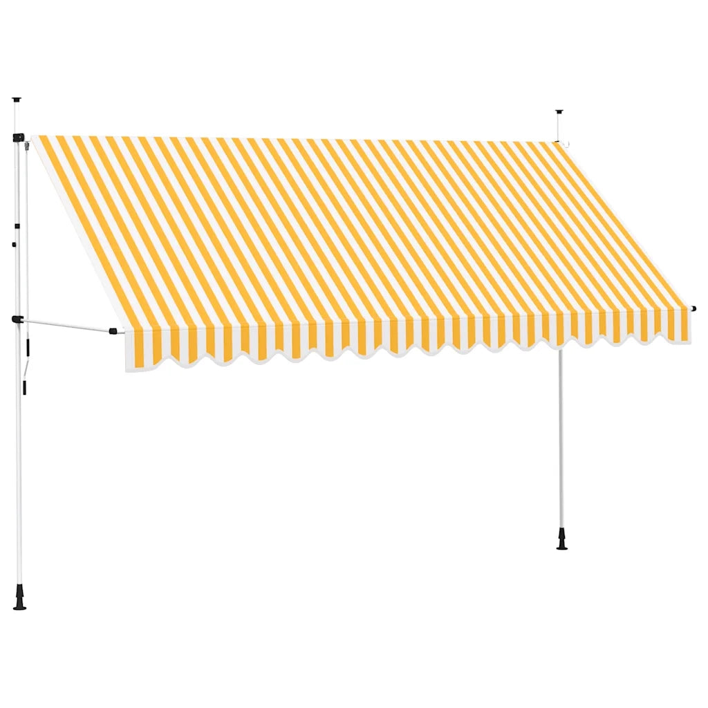 Tenda da Sole Retrattile Manuale 400cm Strisce Arancione Bianco 43236