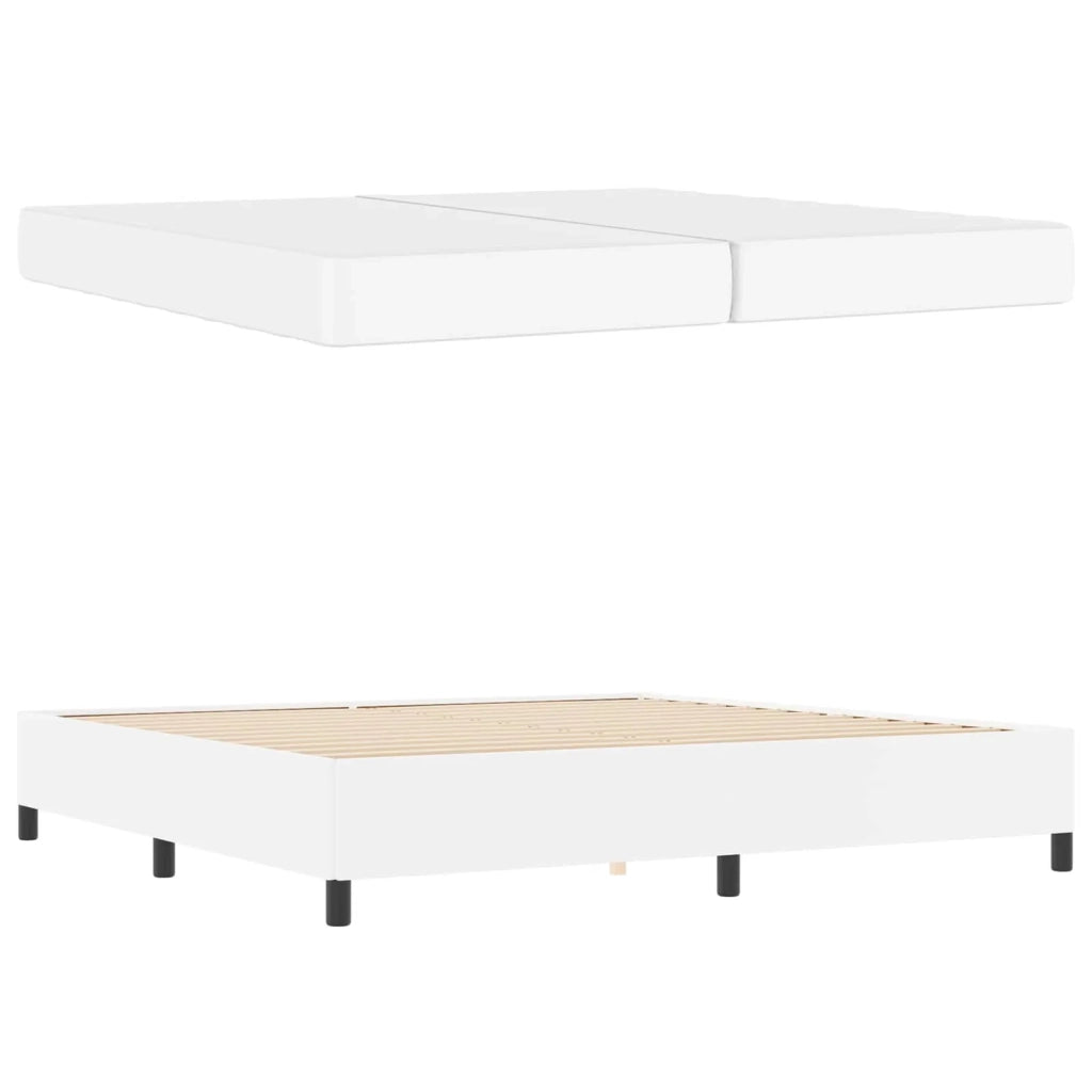 Struttura del letto con materasso Bianco 200 x 200 cm Tessuto