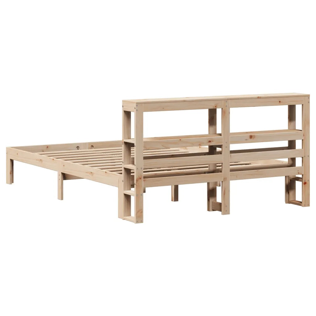 Giroletto con Testiera 140x190 cm in Legno Massello di Pino 3306039