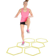Trade Shop - Set 6pz Cerchi Esagonali Per Allenamento Agilità Esercizi Palestra Ostacoli 40cm -