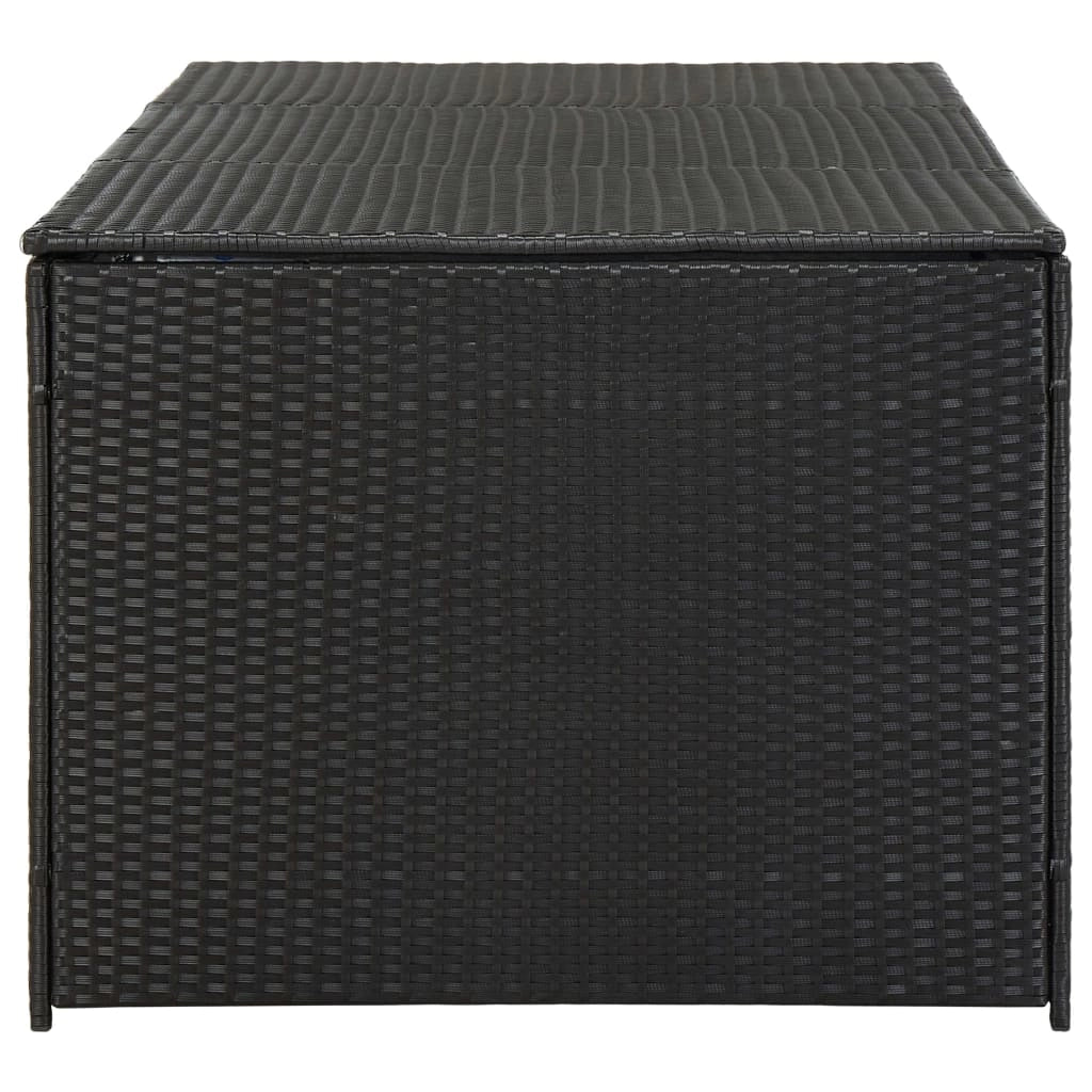 Cassetta portaoggetti per mobili da giardino in resina intrecciata 180 x 90 x 75 cm nero 02_0013121