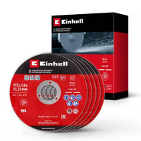 SET 5 DISCHI TAGLIO DA 115X1,0 MM ACCIAIO INOX METALLO EINHELL