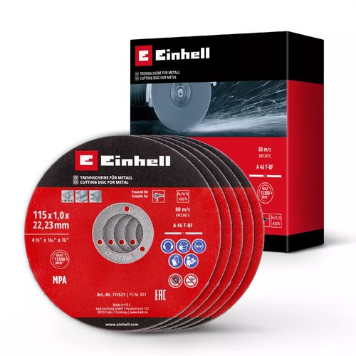 SET 5 DISCHI TAGLIO DA 115X1,0 MM ACCIAIO INOX METALLO EINHELL