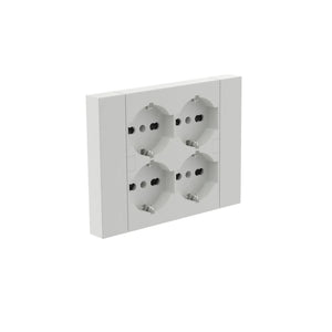 MULTIPRESA BIANCA PARETE QUADRA CON 4PRESE UNIV