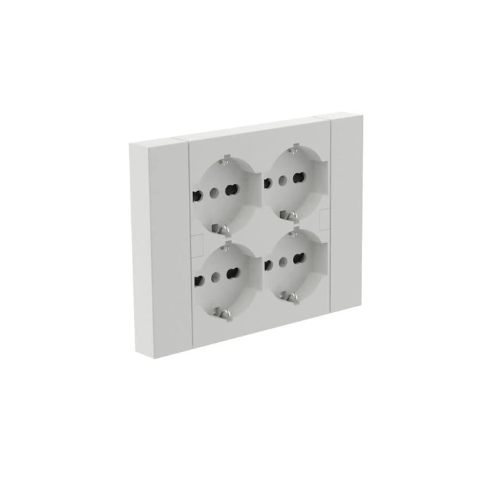 MULTIPRESA BIANCA PARETE QUADRA CON 4 PRESE UNIVERSALI ELECTRALINE