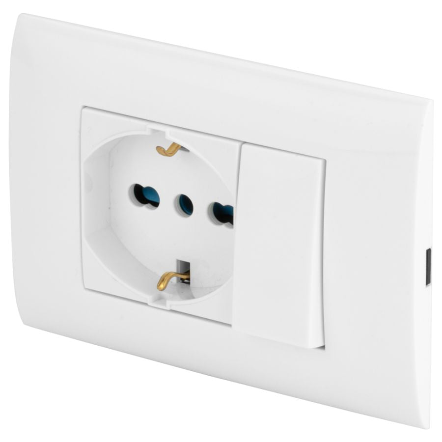 PLACCA PREMONTATA CON PRESA TRIVALENTE E DEVIATORE DI POLY POOL