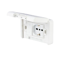 PLACCA PREMONTATA CON PRESA TRIVALENTE 10-16A E INTERRUTTORE BIPOLARE16A