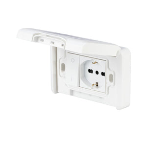 PLACCA PREMONTATA CON PRESA TRIVALENTE 10-16A E INTERRUTTORE BIPOLARE16A