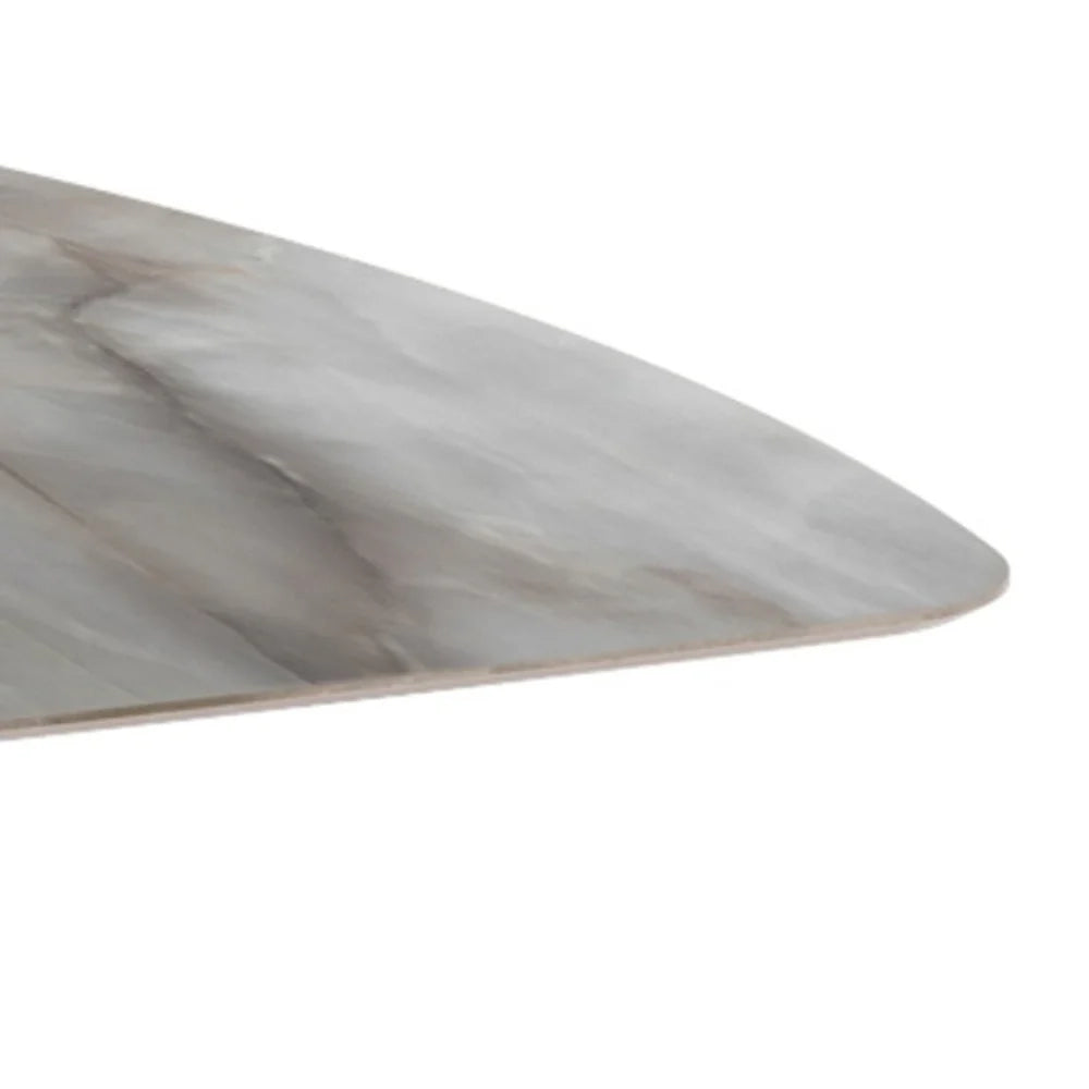 Tavolo da pranzo fisso in ceramica effetto marmo alabastro Thiago 180x90 cm fino a 8 posti | Duzzle