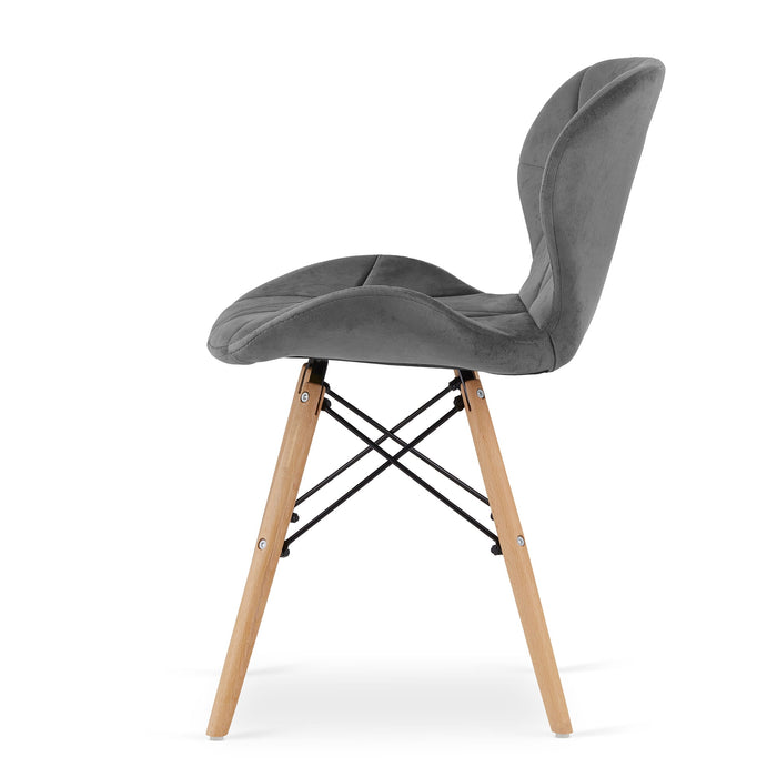 Set da pranzo Valora | Tavolo rotondo bianco KOVA da 80 cm + 4 sedie grigie WAKO