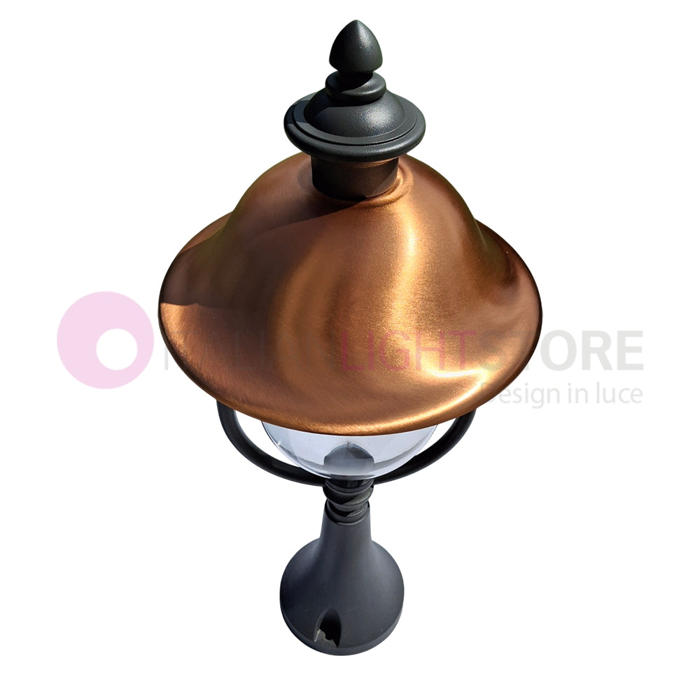 RUSTICA Luce da Cancello con Cappello in Rame