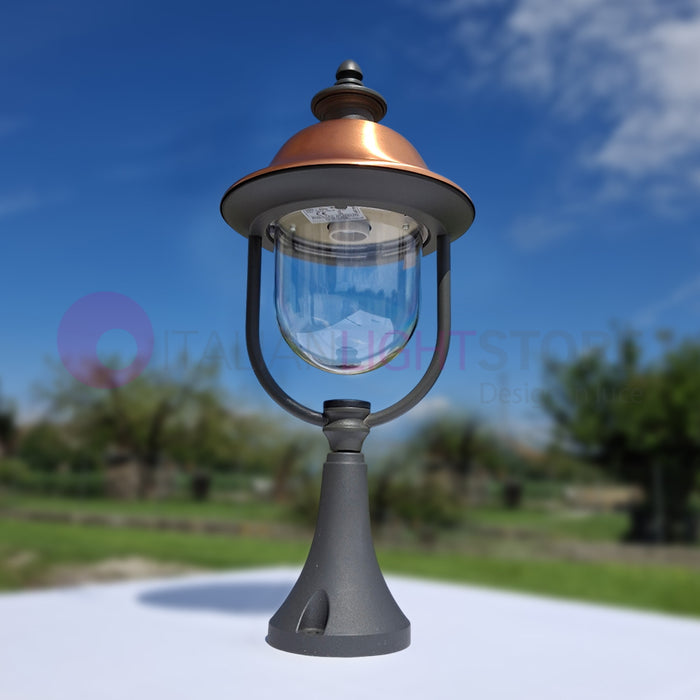 RUSTICA Luce da Cancello con Cappello in Rame