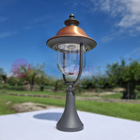RUSTICA Luce da Cancello con Cappello in Rame