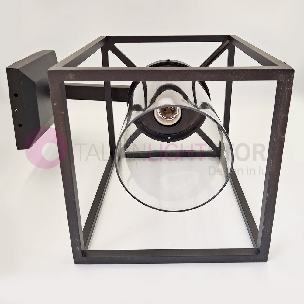 DOMUS NERO Lampada da Parete per Esterni Design Vintage