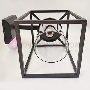 DOMUS NERO Lampada da Parete per Esterni Design Vintage