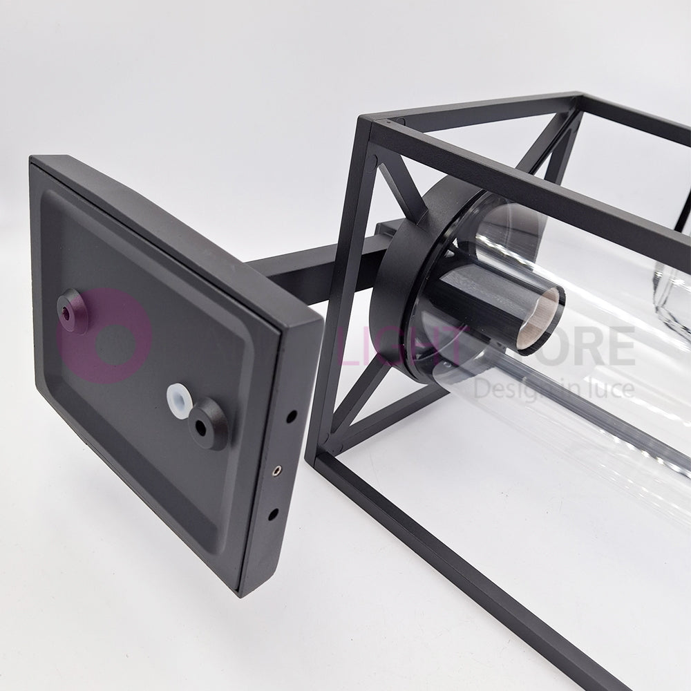 DOMUS NERO Lampada da Parete per Esterni Design Vintage