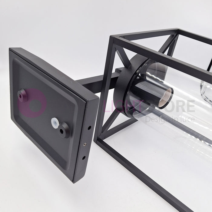 DOMUS NERO Lampada da Parete per Esterni Design Vintage