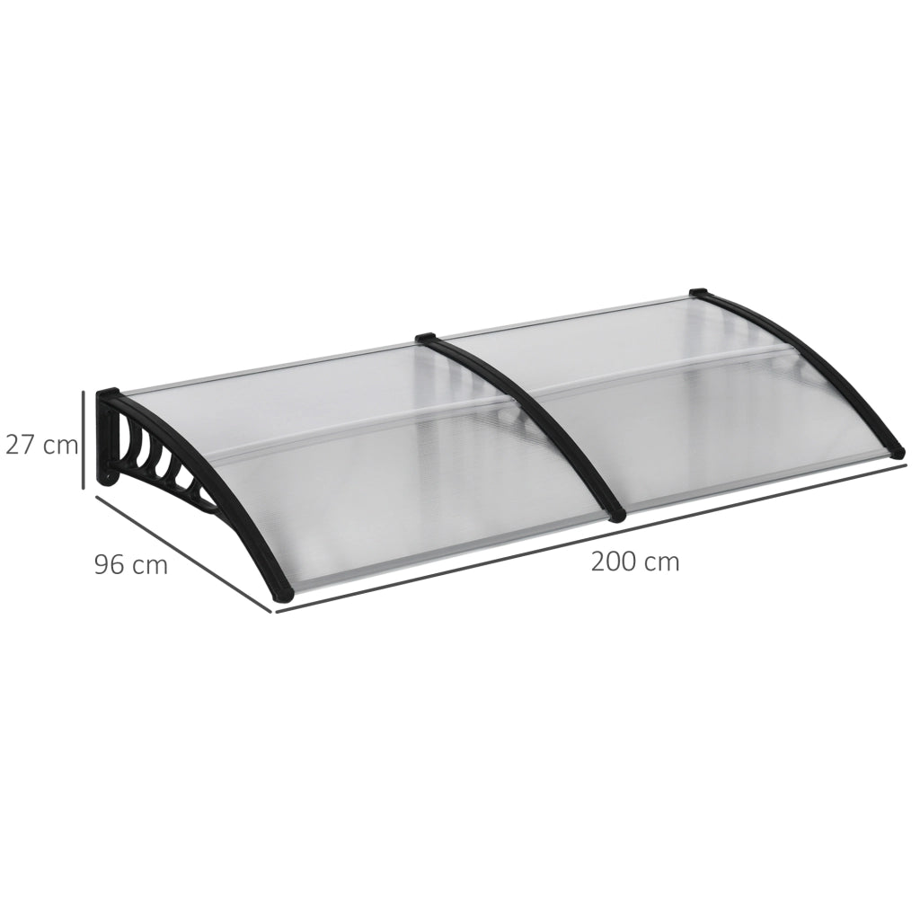 Tettoia Porta ¨C zephmum ¨C Nero 200x96x27 cm