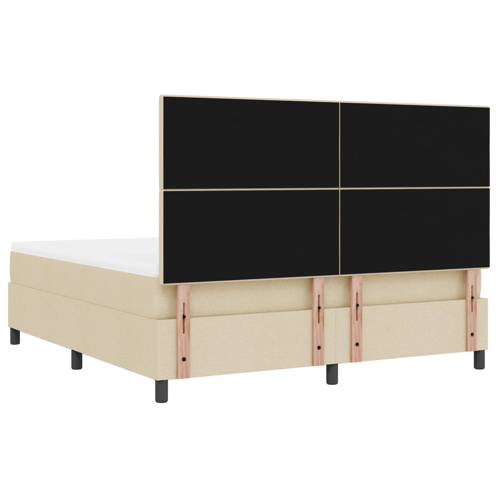 Letto Box Spring con Materasso Crema Super King Tessuto