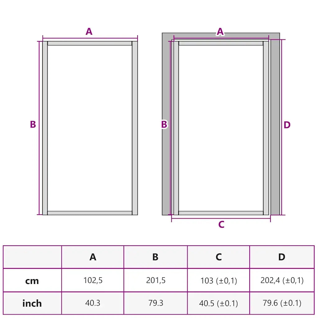 Porta Interni Sottile Nera 102,5x201,5Vetro Temperato Alluminio 155122