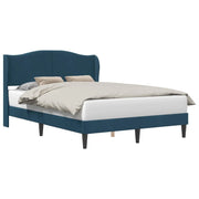Letto matrimoniale | Letto per adulti | Struttura del letto con testiera Blu 140 x 200 cm Velluto