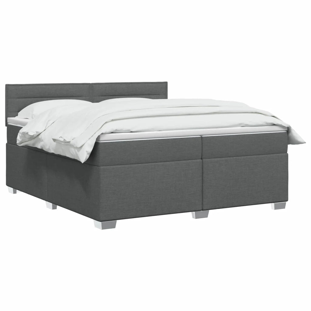 Letto con Box Spring, Materasso e LED Grigio Scuro 200 x 200 cm 3452016