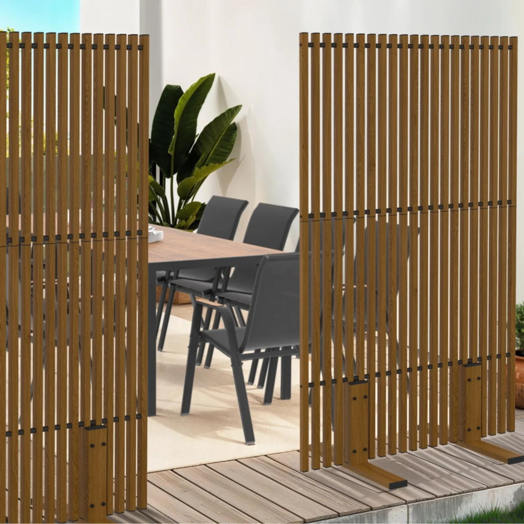 IDMarket - Schermo decorativo per esterni, 80 x 150 cm, effetto legno