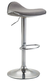 Sgabello Shanghai in tessuto grigio chiaro,cromo