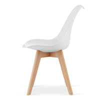 Tavolo rotondo VALORA KAMI con 4 sedie RIXK - Set bianco