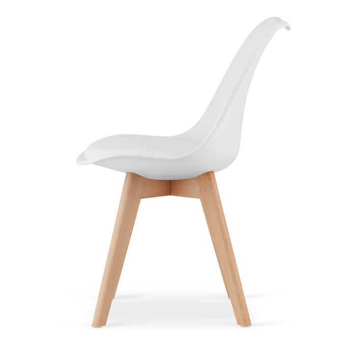 Tavolo rotondo VALORA KAMI con 4 sedie RIXK - Set bianco